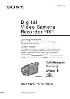 Sony DCR TRV 6 E manual. Camera Instructions.